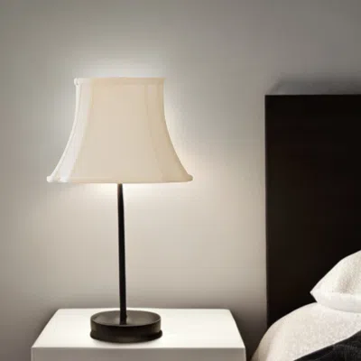 Homezia 13" White Reversed Oval Monay Shantung Lampshade In Black