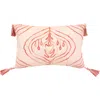 Homezia 13" X 20" Coral Abstract Zippered Polyester Throw Pillow With Tassels