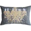 Homezia 13" X 20" Grey And White Chandelier Zippered Polyester Throw Pillow