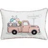 Homezia 13" X 4" Pink And White Easter Easter Bunny Text Throw Pillow