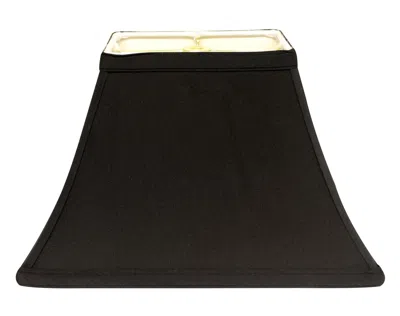 Homezia 14" Black With White Lining Rectangle Bell Shantung Lampshade