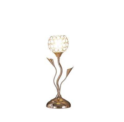 Homezia 14" Gold Bedside Table Lamp With Clear Novelty Shade