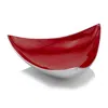 Homezia 14" Silver And Red Triangular Bowl In Silver