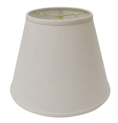 Homezia 14" White Empire Deep Slanted Linen Lampshade In Neutral