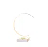 Homezia 14" White Metal Led With Usb Wireless Charger Table Lamp