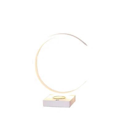 Homezia 14" White Metal Led With Usb Wireless Charger Table Lamp