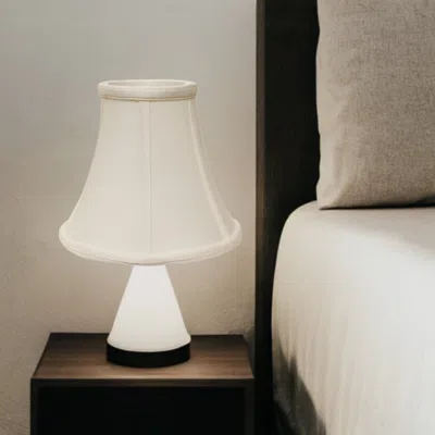 Homezia 14" White Premium Bell Monay Shantung Lampshade In Blue
