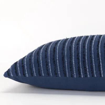 Homezia 14" X 14" Blue Cotton Blend Pillow