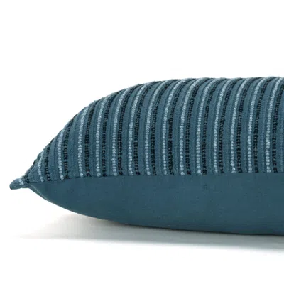 Homezia 14" X 14" Blue Cotton Blend Pillow