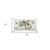 Homezia 14" X 14" Green And White Thanksgiving Cotton Pillow With Embroidery Edges