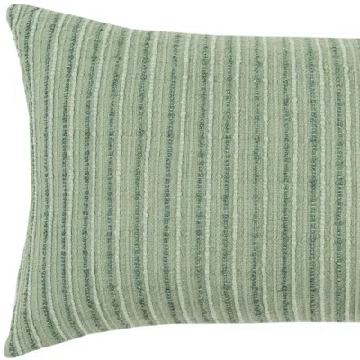 Homezia 14" X 14" Green Cotton Blend Pillow