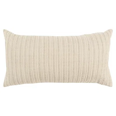 Homezia 14" X 14" Natural Cotton Blend Pillow In Neutral