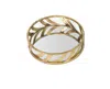 Homezia 14 X 14 X 4 Gold Streamline Mirror Tray In Multi