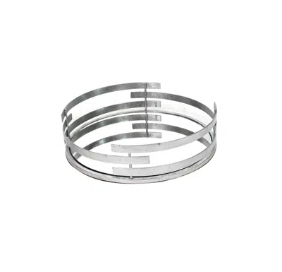 Homezia 14 X 14 X 4 Silver Minimalist Line Mirror Tray In Multi
