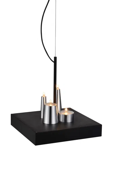 Homezia 14 X 14 X 59 Black Stainless Steel Pendant Lamp In Blue