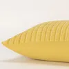 Homezia 14" X 14" Yellow Cotton Blend Pillow