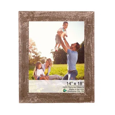 Homezia 14" X 18" Rustic Farmhouse Espresso Wood Frame In Brown