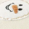 Homezia 14" X 20" Beige And White Christmas Cotton Pillow With Applique, Embroidery Edges