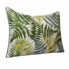 Homezia 14" X 20" Forest Green And Yellow Polyester Floral Zippered Pillow