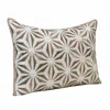 Homezia 14" X 20" Gray And Copper 100% Cotton Geometric Zippered Pillow