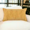 Homezia 14" X 26" Yellow Botanical Throw Pillow With Embroidery