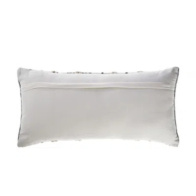 Homezia 14" X 28" Navy And White 100% Cotton Geometric Zippered Pillow