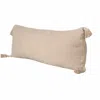 Homezia 14" X 36" Beige 100% Cotton Zippered Pillow