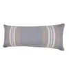 Homezia 14" X 36" Beige And Gray Striped Cotton Zippered Pillow