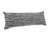 Homezia 14" X 36" Black And Cream 100% Cotton Striped Zippered Pillow