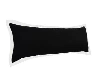 Homezia 14" X 36" Black And White 100% Cotton Geometric Zippered Pillow