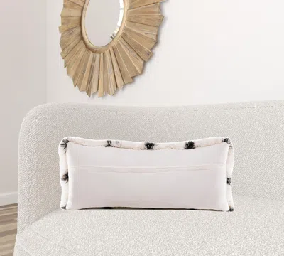 Homezia 14" X 36" Black And White Polyester Geometric Zippered Pillow