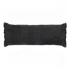 Homezia 14" X 36" Black Stonewashed Cotton Throw Pillow With Fringe