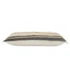 Homezia 14" X 36" Black Tan And Taupe Jute Striped Zippered Pillow