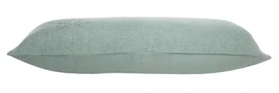 Homezia 14" X 36" Blue Mint And Silver Polyester Geometric Zippered Pillow