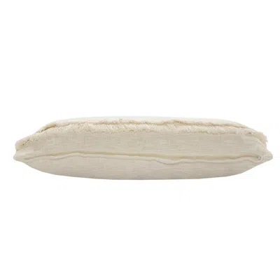 Homezia 14" X 36" Cream 100% Cotton Zippered Pillow