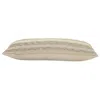 Homezia 14" X 36" Cream Gray And Gold 100% Cotton Striped Zippered Pillow