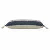 HOMEZIA 14" X 36" DENIM BLUE AND OFF-WHITE 100% COTTON ZIPPERED PILLOW
