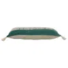 Homezia 14" X 36" Emerald Green And Off-white 100% Cotton Zippered Pillow
