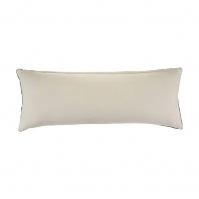 Homezia 14" X 36" Frost Gray And Cream 100% Cotton Geometric Zippered Pillow In Neutral