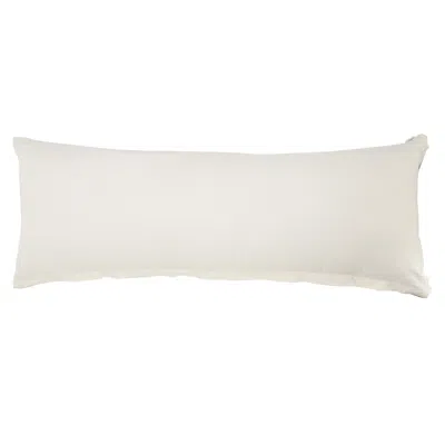 Homezia 14" X 36" Gray And White 100% Cotton Geometric Zippered Pillow