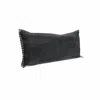 Homezia 14" X 36" Jet Black 100% Cotton Zippered Pillow