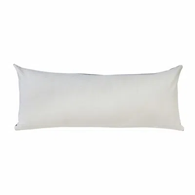 Homezia 14" X 36" Jet Black And White 100% Cotton Geometric Zippered Pillow