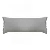 Homezia 14" X 36" Light Gray Stonewashed Cotton Throw Pillow With Fringe