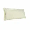 Homezia 14" X 36" Light Yellow And White 100% Cotton Geometric Zippered Pillow
