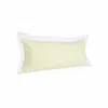 Homezia 14" X 36" Light Yellow And White 100% Cotton Geometric Zippered Pillow