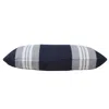 Homezia 14" X 36" Navy Gray And White 100% Cotton Coastal Zippered Pillow