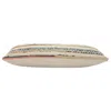 Homezia 14" X 36" Off-white Red Blue Orange And Green 100% Cotton Striped Zippered Pillow