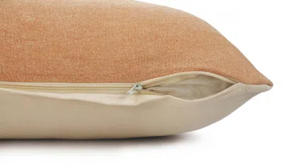 Homezia 14" X 36" Orange 100% Cotton Zippered Pillow