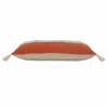Homezia 14" X 36" Orange And Off-white 100% Cotton Zippered Pillow
