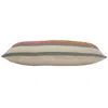 Homezia 14" X 36" Orange Pink Black And Off-white 100% Cotton Striped Zippered Pillow